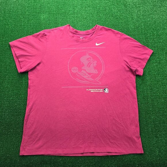 Florida State Seminoles Tshirt Mens 2XL Red Nike Tee Dri-Fit Short Sleeve NCAA - Picture 1 of 7